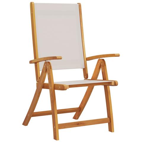 Lusso Casadino -  Sedie Da Giardino Pieghevoli 4 Pz Massello D'acacia E Textilene - Foto 2