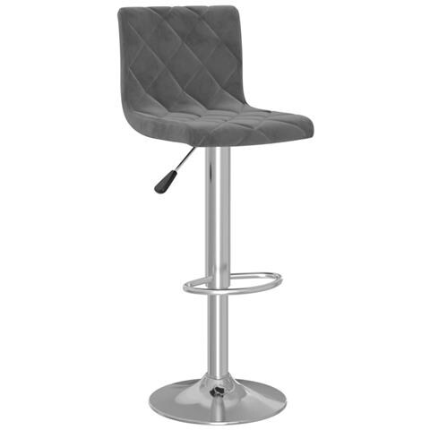 Sedie Da Bar 2 Pz Grigio Scuro In Velluto - Foto 2