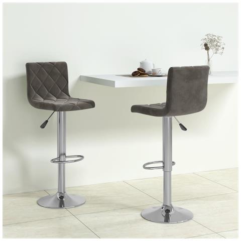 Sedie Da Bar 2 Pz Grigio Scuro In Velluto - Foto 8
