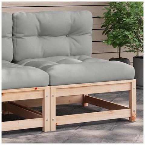 Lusso Casadino - Divano Giardino Senza Braccioli Con Cuscini Legno Massello Pino - Foto 8