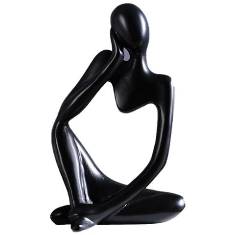 Figurina Del Pensatore Astratto - Decorazione Moderna Per La Casa Black - Foto 1
