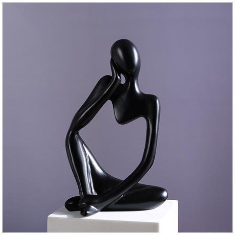 Figurina Del Pensatore Astratto - Decorazione Moderna Per La Casa Black - Foto 2