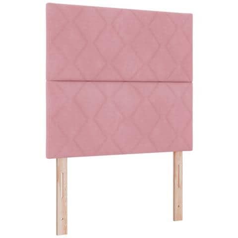 Testiera Rosa  con Blocchi di Diamante Velluto 90 cm, Testiera Rosa  con Blocchi di Diamante Velluto 180 cm - Foto 1