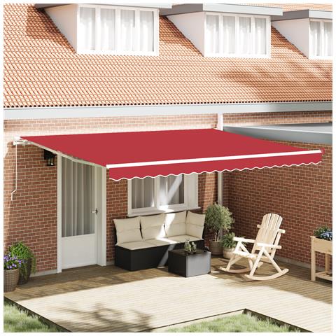 Tenda Manuale Retrattile Rossa 450x350 cm, Tessuto di Ricambio per Tenda  da 4.5x3.5 m Rossa - Foto 2