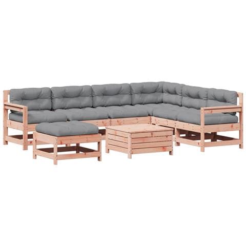 Set Divani Giardino 8 pz con Cuscini Legno Massello di Douglas - Foto 1