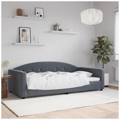 Letto da Giorno Grigio Scuro 100x200 cm in Velluto - Foto 2