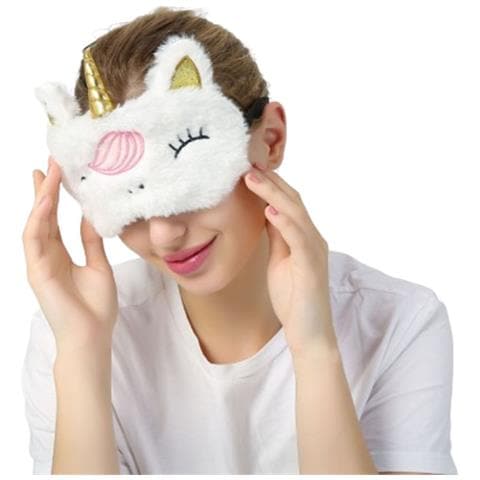 Mascherina Per Dormire Regolabile Unicorno Bianco Per Un Riposo Confortevole - Foto 1