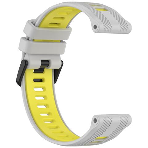 Cinturino Per Orologio In Silicone Grigio Giallo Per Garmin Forerunner 965 - Foto 1