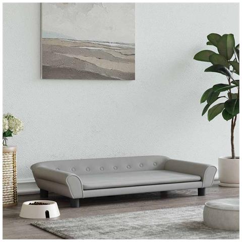 Lettino per Cani Grigio Chiaro 100x50x21 cm in Velluto - Foto 2