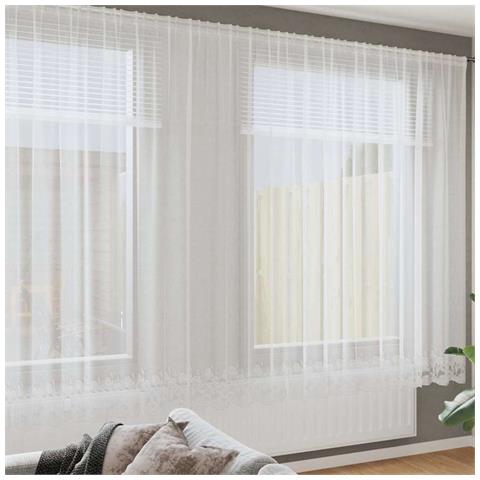 Tende con tende Bianco 500x100cm Poliestere - Foto 2