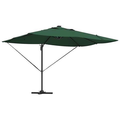 Parasol Roma a braccio Verde e Nero 352 x 251 x 265 cm - Foto 1