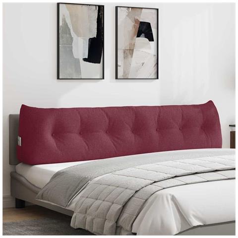 Cuscino per Schiena Rosso Vino 200 x 24 x 50 cm Tessuto - Foto 2