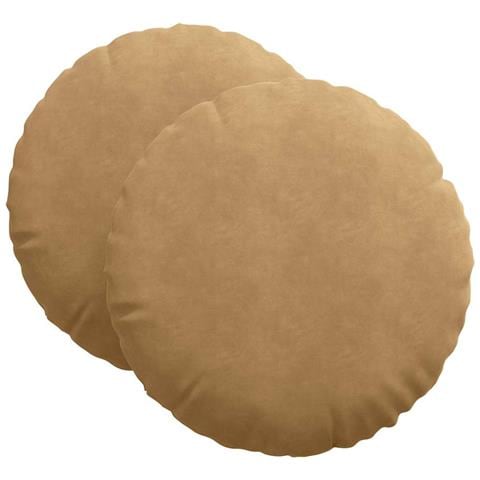 Cuscini per Seduta 2 pcs Marrone Ø80 x 29 cm Velluto - Foto 1