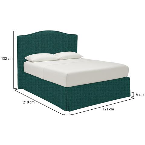 Copparo - Letto Singolo Sfoderabile, Verde Petrolio - Foto 4