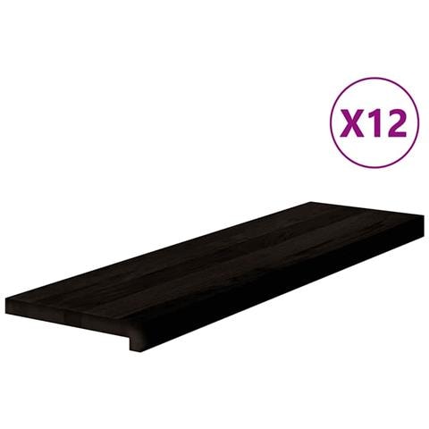 Gradini 12 pz Marrone Scuro 90x30x2 cm Legno Massello Rovere - Foto 1