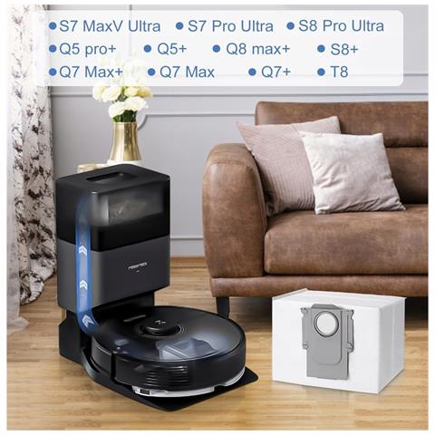 Set Di Sacchetti Per Aspirapolvere Compatibile Con Xiaomi Roborock S7 S8 Q5 Q7 Q8 - 1,8l, 4 Strati, Chiusura Automatica, Certificazione Ce Rohs - Foto 7