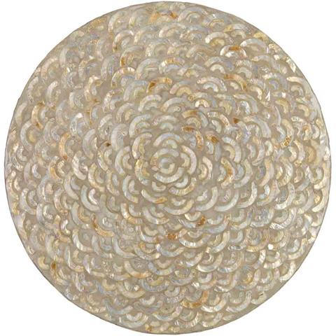 Tavolino Ausiliario In Legno E Capiz Bianco D40x45h Cm - Foto 6