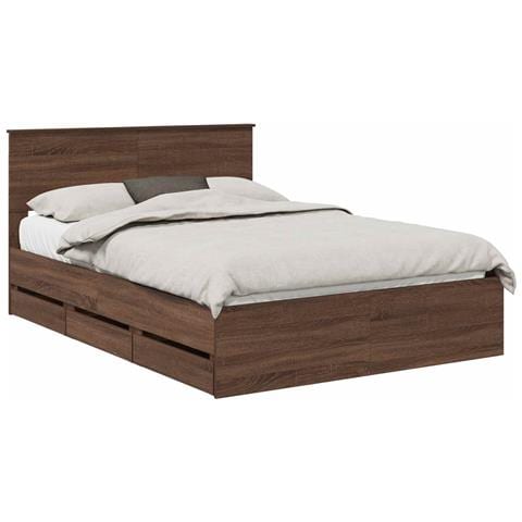 Struttura del letto con cassetto Rovere Marrone 135 x 190 cm - Foto 1