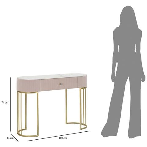 Tavolo Consolle Vkh616-rosa-legno-100x40x75 Cm - Foto 8