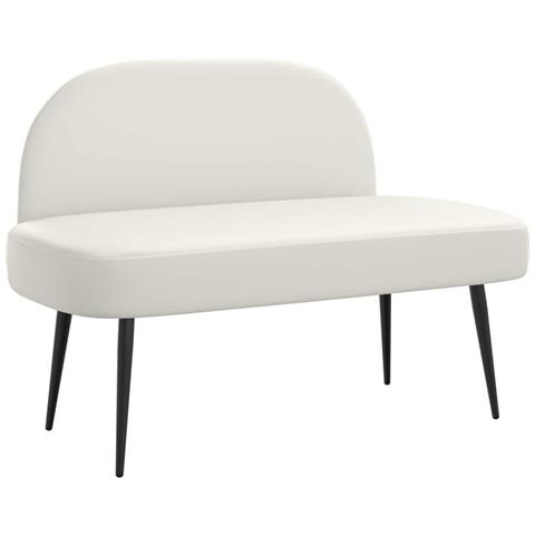 Panchina imbottita con schienale Bianco 110 x 60 x 76 cm - Foto 1