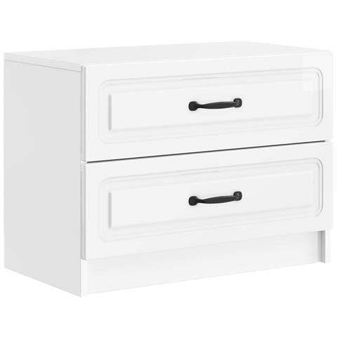 Armadio da Notte con cassetto Bianco Lucido 62 x 34,5 x 44,5 cm - Foto 1