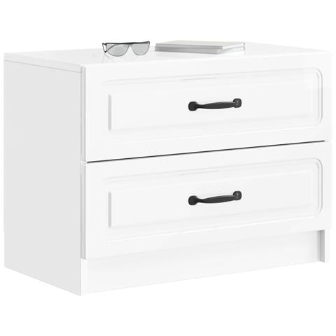 Armadio da Notte con cassetto Bianco Lucido 62 x 34,5 x 44,5 cm - Foto 2