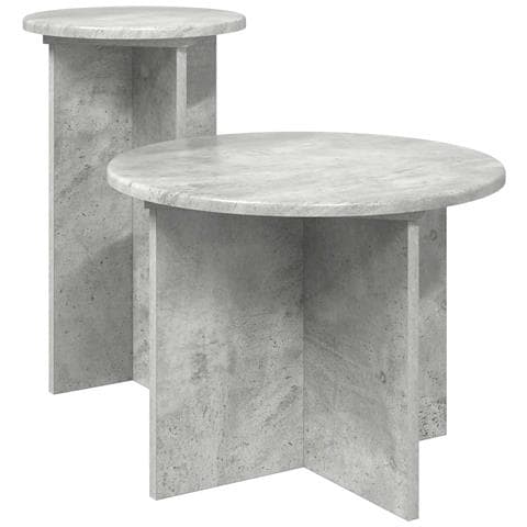 Set tavolini 2 pcs Grigio Cemento Legno ingegnerizzato - Foto 1