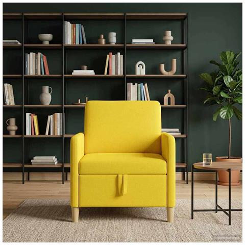 Divano con Storage Giallo Chiaro 72 x 78 x 87 cm Poliestere - Foto 2