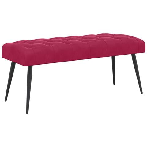 Panchina con bottoni imbottiti Rosso Vino 110 x 40 x 46 cm - Foto 1