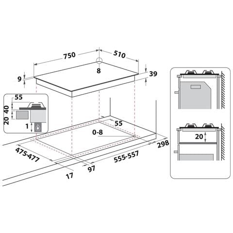 Ariston Piano cottura a gas PCN R753N T /IX /HA - Foto 5