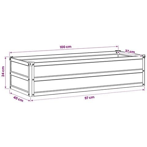 Letto rialzato da giardino Marrone legno 100 x 40 x 24 cm - Foto 8