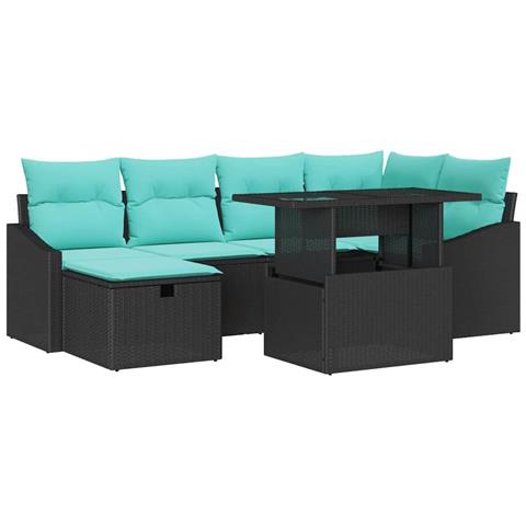Set Divano da Giardino 7 pz polyrattan - Foto 1