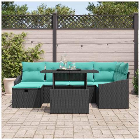 Set Divano da Giardino 7 pz polyrattan - Foto 2