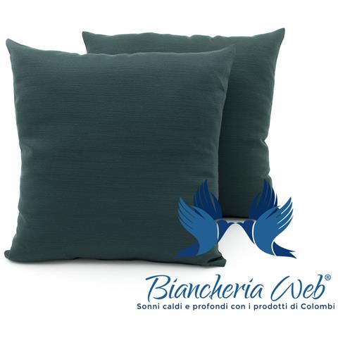 Coppia Cuscini Arredo Imbottiti Tessuto Ottoman In Tinta Unita Colore Verdone 08 60x60 Verdone 08 - Foto 2