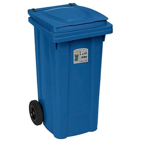 BIDONE CARRELLATO LT. 120 BLU - Foto 1