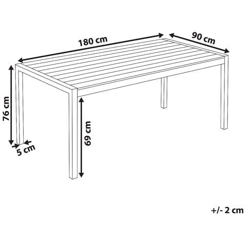 Tavolo Da Giardino In Alluminio Marrone 180 X 90 Cm Vernio - Foto 13