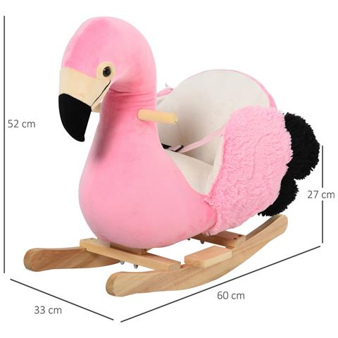 Fenicottero Dondolo In Legno E Peluche Rosa - Foto 6