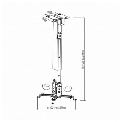 PJ2012T-W, Soffitto, 20 kg, 13 cm, -15 - 15, Bianco - Foto 1