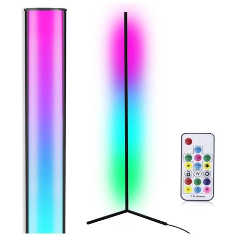 Lampada Da Terra A Led Angolare Con Cambio Colore Rgb Nero - Foto 15