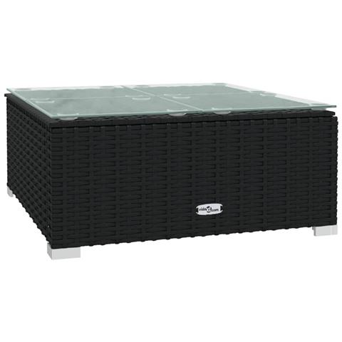 Set Divani Da Giardino 9 Pz Con Cuscini In Polyrattan Nero - Foto 2