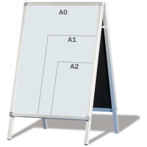 Kundenstopper Standard 47 X 96 X 67 Cm (b X H X T) Din A2 Aluminium Silber - Foto 1