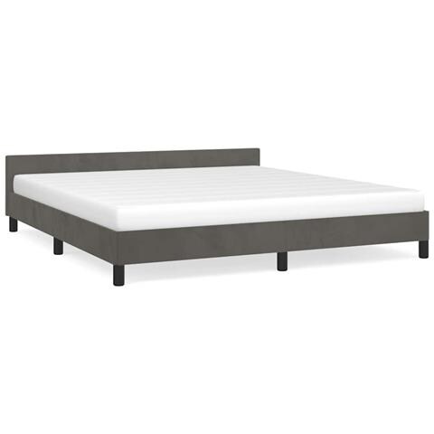Giroletto senza Materasso Grigio Scuro 180x200 cm Velluto - Foto 1