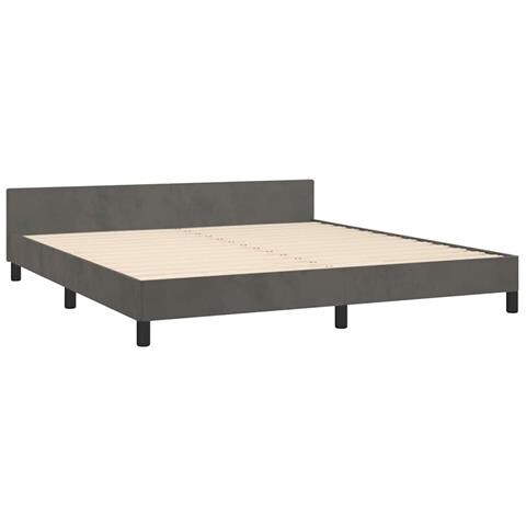Giroletto senza Materasso Grigio Scuro 180x200 cm Velluto - Foto 9