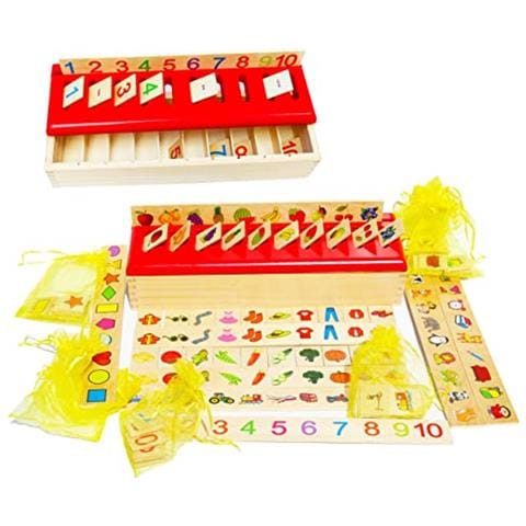 Towo Giochi Di Smistamento In Legno Per Bambini - Scatola Di Smistamento Per Categoria Oggetti Gioco Di Abbinamento Immagini Puzzle Per Bambini Di 1 Anno - Materiale Montessori Giocattolo Educativo Per L'apprendimento Precoce - Regalo Per Il Primo Comple - Foto 1