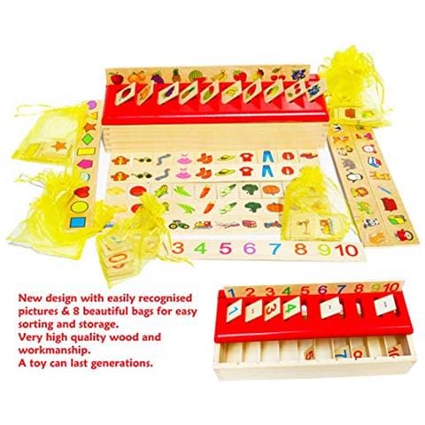 Towo Giochi Di Smistamento In Legno Per Bambini - Scatola Di Smistamento Per Categoria Oggetti Gioco Di Abbinamento Immagini Puzzle Per Bambini Di 1 Anno - Materiale Montessori Giocattolo Educativo Per L'apprendimento Precoce - Regalo Per Il Primo Comple - Foto 3
