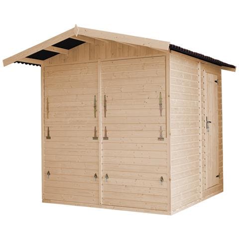 Chiosco Commerciale In Legno Naturale A Pannelli H232x253x263 Cm / 4 M2- Stand Di Vendita Con Pavimento M149 - Foto 2