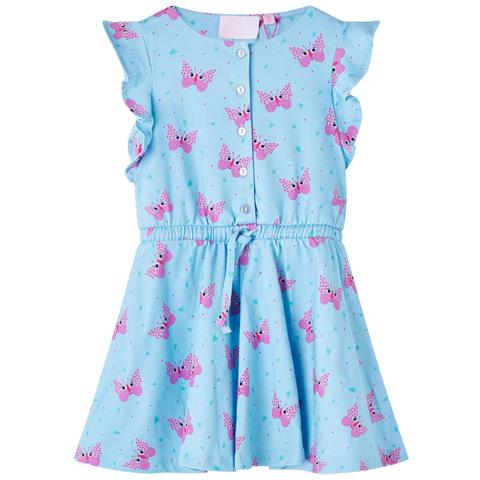 Abito Da Bambina Con Bottoni Senza Maniche Blu 128 - Foto 1