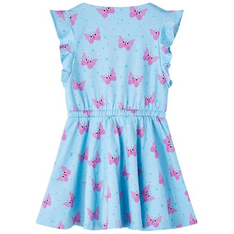 Abito Da Bambina Con Bottoni Senza Maniche Blu 128 - Foto 2