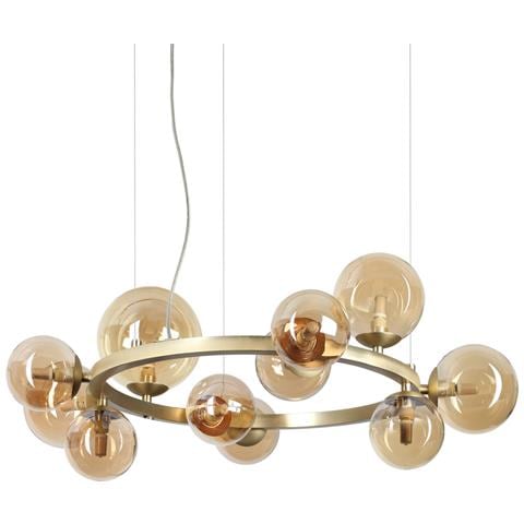 Lampadario A Sospensione Moderno Perlage Metallo Ottone 11 Luci G9 15w 3000k - Foto 1