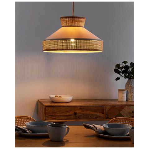 Lampadario Batali Rattan Beige - Foto 1